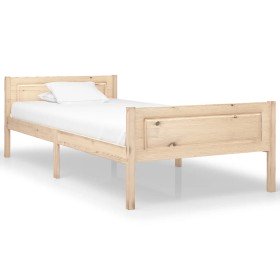 Estructura de cama sin colchón madera maciza de pino 100x200 cm Estructura de cama sin colchón madera maciza de pino 100x200 cm