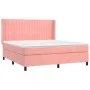 Box spring bed with pink velvet mattress 180x200 cm by vidaXL, Beds and slatted bases - Ref: Foro24-3132818, Price: 553,45 €,...