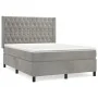 Box spring bed with light gray velvet mattress 140x190 cm by vidaXL, Beds and slatted bases - Ref: Foro24-3132855, Price: 558...