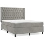 Boxspringbett mit hellgrauer Samtmatratze 140x190 cm von vidaXL, Betten und Lattenroste - Ref: Foro24-3132855, Preis: 557,52 ...
