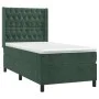 Box spring bed with dark green velvet mattress 100x200 cm by vidaXL, Beds and slatted bases - Ref: Foro24-3132846, Price: 384...