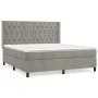 Box spring bed with light gray velvet mattress 160x200 cm by vidaXL, Beds and slatted bases - Ref: Foro24-3132867, Price: 544...