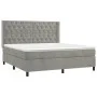 Box spring bed with light gray velvet mattress 160x200 cm by vidaXL, Beds and slatted bases - Ref: Foro24-3132867, Price: 544...