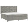Boxspringbett mit hellgrauer Samtmatratze 160x200 cm von vidaXL, Betten und Lattenroste - Ref: Foro24-3132867, Preis: 573,60 ...