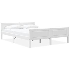 Estructura de cama sin colchón madera de pino blanco 160x200 cm