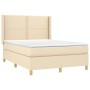 Boxspringbett mit cremefarbener Stoffmatratze 140x200 cm von vidaXL, Betten und Lattenroste - Ref: Foro24-3131918, Preis: 500...