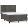 Boxspringbett mit dunkelgrauer Samtmatratze 140x190 cm von vidaXL, Betten und Lattenroste - Ref: Foro24-3132916, Preis: 526,5...
