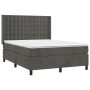 Boxspringbett mit dunkelgrauer Samtmatratze 140x190 cm von vidaXL, Betten und Lattenroste - Ref: Foro24-3132916, Preis: 526,5...