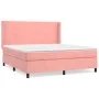 Box spring bed with pink velvet mattress 160x200 cm by vidaXL, Beds and slatted bases - Ref: Foro24-3132572, Price: 524,91 €,...