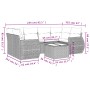 Set de comedor de jardín 7 pzas y cojines ratán sintético negro