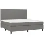 Box spring bed mattress and LED lights light gray fabric 200x200 cm by vidaXL, Beds and slatted bases - Ref: Foro24-3134742, ...
