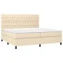Cama box spring colchón y luces LED tela crema 200x200 cm de vidaXL, Camas y somieres - Ref: Foro24-3135146, Precio: 652,70 €...