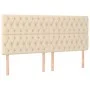 Box spring bed mattress and LED lights cream fabric 200x200 cm by vidaXL, Beds and slatted bases - Ref: Foro24-3135146, Price...