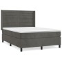 Cama box spring con colchón terciopelo gris oscuro 140x200 cm de vidaXL, Camas y somieres - Ref: Foro24-3132742, Precio: 487,...
