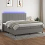 Cama box spring colchón y luces LED tela gris claro 200x200 cm de vidaXL, Camas y somieres - Ref: Foro24-3134902, Precio: 663...