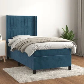 Boxspringbett mit dunkelblauer Samtmatratze 90x190 cm von vidaXL, Betten und Lattenroste - Ref: Foro24-3132775, Preis: 340,92...