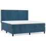 Box spring bed with dark blue velvet mattress 160x200 cm by vidaXL, Beds and slatted bases - Ref: Foro24-3132571, Price: 544,...