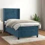 Box spring bed with dark blue velvet mattress 100x200 cm by vidaXL, Beds and slatted bases - Ref: Foro24-3132787, Price: 349,...