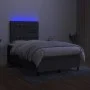 Box spring bed with mattress and LED dark gray fabric 120x200 cm by vidaXL, Beds and slatted bases - Ref: Foro24-3135102, Pri...