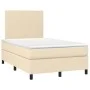 Box spring bed with mattress and LED cream fabric 120x200 cm by vidaXL, Beds and slatted bases - Ref: Foro24-3134706, Price: ...