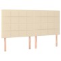 Box spring bed mattress and LED lights cream fabric 200x200 cm by vidaXL, Beds and slatted bases - Ref: Foro24-3134906, Price...