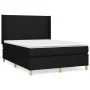 Box spring bed with black fabric mattress 140x200 cm by vidaXL, Beds and slatted bases - Ref: Foro24-3131835, Price: 505,25 €...