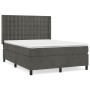 Boxspringbett mit dunkelgrauer Samtmatratze 140x200 cm von vidaXL, Betten und Lattenroste - Ref: Foro24-3132922, Preis: 510,5...