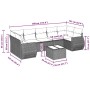 Set de sofás de jardín 8 pzas y cojines ratán sintético gris