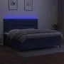 Cama box spring colchón y luces LED tela azul 200x200 cm de vidaXL, Camas y somieres - Ref: Foro24-3135147, Precio: 698,28 €,...