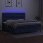 Cama box spring colchón y luces LED tela azul 200x200 cm de vidaXL, Camas y somieres - Ref: Foro24-3135147, Precio: 721,05 €,...