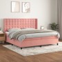 Box spring bed with pink velvet mattress 200x200 cm by vidaXL, Beds and slatted bases - Ref: Foro24-3132944, Price: 623,08 €,...