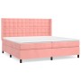 Box spring bed with pink velvet mattress 200x200 cm by vidaXL, Beds and slatted bases - Ref: Foro24-3132944, Price: 623,08 €,...