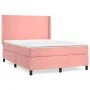 Box spring bed with pink velvet mattress 140x190 cm by vidaXL, Beds and slatted bases - Ref: Foro24-3132560, Price: 522,32 €,...