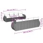 Set muebles jardín 9 pzas y cojines ratán sintético gris claro