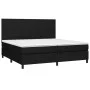Box spring bed mattress and LED lights black fabric 200x200 cm by vidaXL, Beds and slatted bases - Ref: Foro24-3134743, Price...
