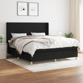 Cama box spring con colchón tela negro 180x200 cm de vidaXL, Camas y somieres - Ref: Foro24-3131851, Precio: 672,23 €, Descue...