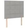 Box spring bed mattress and LED lights light gray fabric 90x200 cm by vidaXL, Beds and slatted bases - Ref: Foro24-3134845, P...