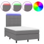 Cama box spring con colchón y LED tela gris oscuro 120x200 cm de vidaXL, Camas y somieres - Ref: Foro24-3134862, Precio: 440,...