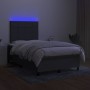 Cama box spring con colchón y LED tela gris oscuro 120x200 cm de vidaXL, Camas y somieres - Ref: Foro24-3134862, Precio: 440,...