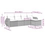 Set de sofás jardín y cojines 5 pzas ratán sintético gris claro