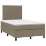 Box spring bed with mattress and LED taupe gray fabric 120x200 cm by vidaXL, Beds and slatted bases - Ref: Foro24-3134705, Pr...