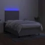 Box spring bed with fabric mattress and light gray LED 120x200 cm by vidaXL, Beds and slatted bases - Ref: Foro24-3134781, Pr...