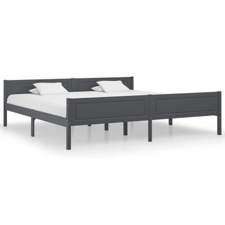 Estructura de cama sin colchón madera de pino gris 200x200 cm en Camas y somieres | Comprar online en Foro24