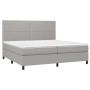 Cama box spring con colchón tela y LED gris claro 200x200 cm de vidaXL, Camas y somieres - Ref: Foro24-3134821, Precio: 671,9...