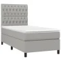 Cama box spring colchón y luces LED tela gris claro 90x190 cm de vidaXL, Camas y somieres - Ref: Foro24-3135077, Precio: 315,...