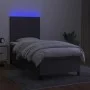 Box spring bed mattress and LED lights dark gray fabric 90x200 cm by vidaXL, Beds and slatted bases - Ref: Foro24-3135006, Pr...