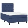 Box spring bed with mattress and LED blue fabric 120x200 cm by vidaXL, Beds and slatted bases - Ref: Foro24-3135107, Price: 4...
