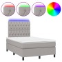 Cama box spring con colchón tela y LED gris claro 120x200 cm de vidaXL, Camas y somieres - Ref: Foro24-3135101, Precio: 416,8...
