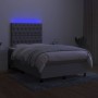 Cama box spring con colchón tela y LED gris claro 120x200 cm de vidaXL, Camas y somieres - Ref: Foro24-3135101, Precio: 416,8...