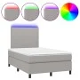 Box spring bed with fabric mattress and light gray LED 120x200 cm by vidaXL, Beds and slatted bases - Ref: Foro24-3134701, Pr...